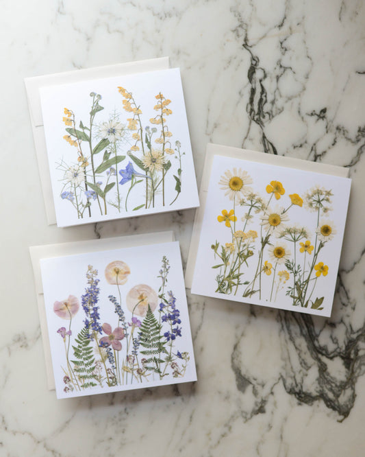 Little Meadows - Blank Greeting Cards, set of 3+ with envelopes