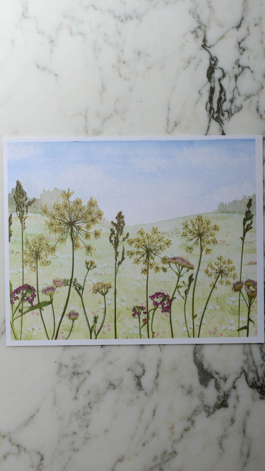 Pastoral - Watercolor Flowerscape Print artwork