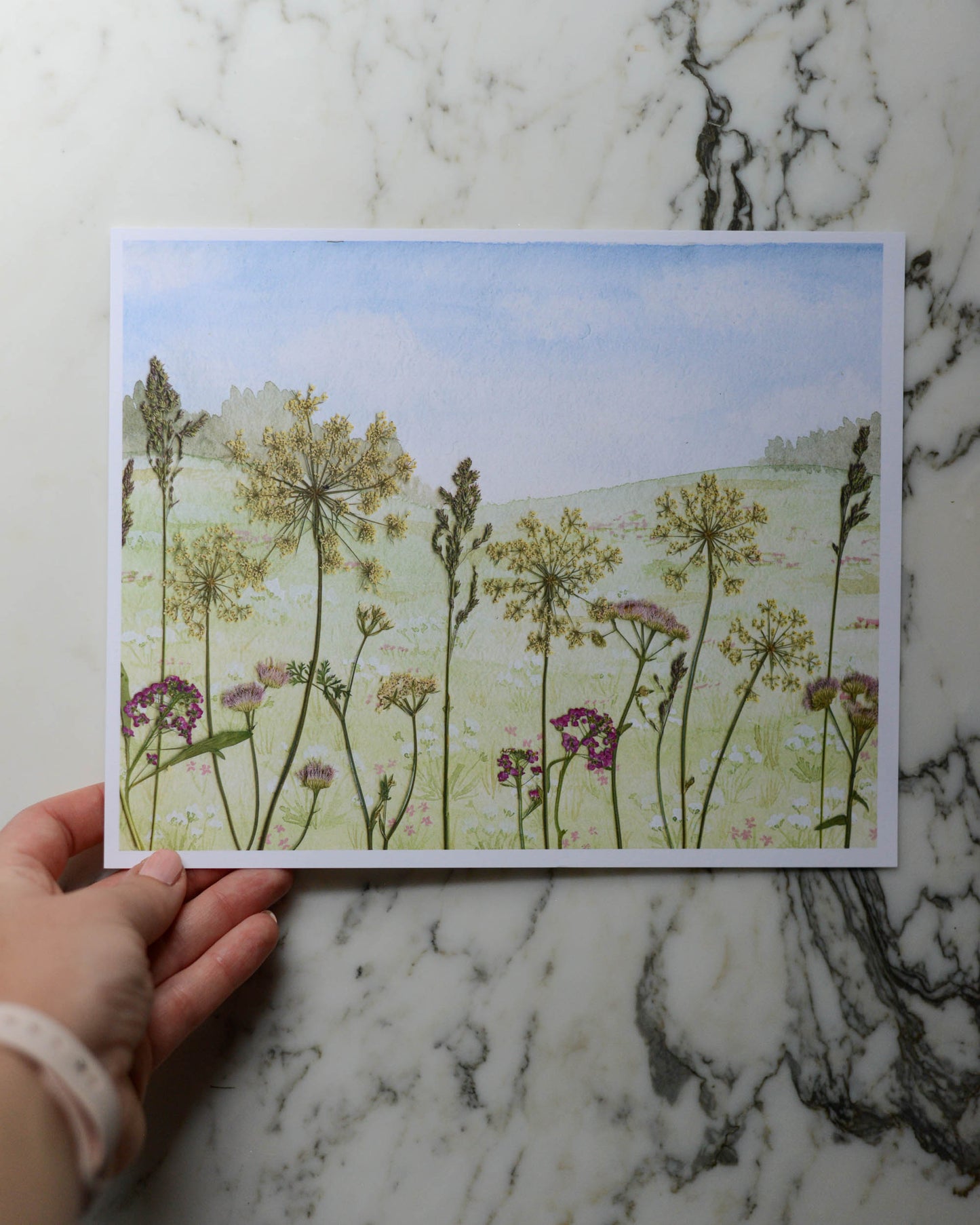 Pastoral - Watercolor Flowerscape Print artwork