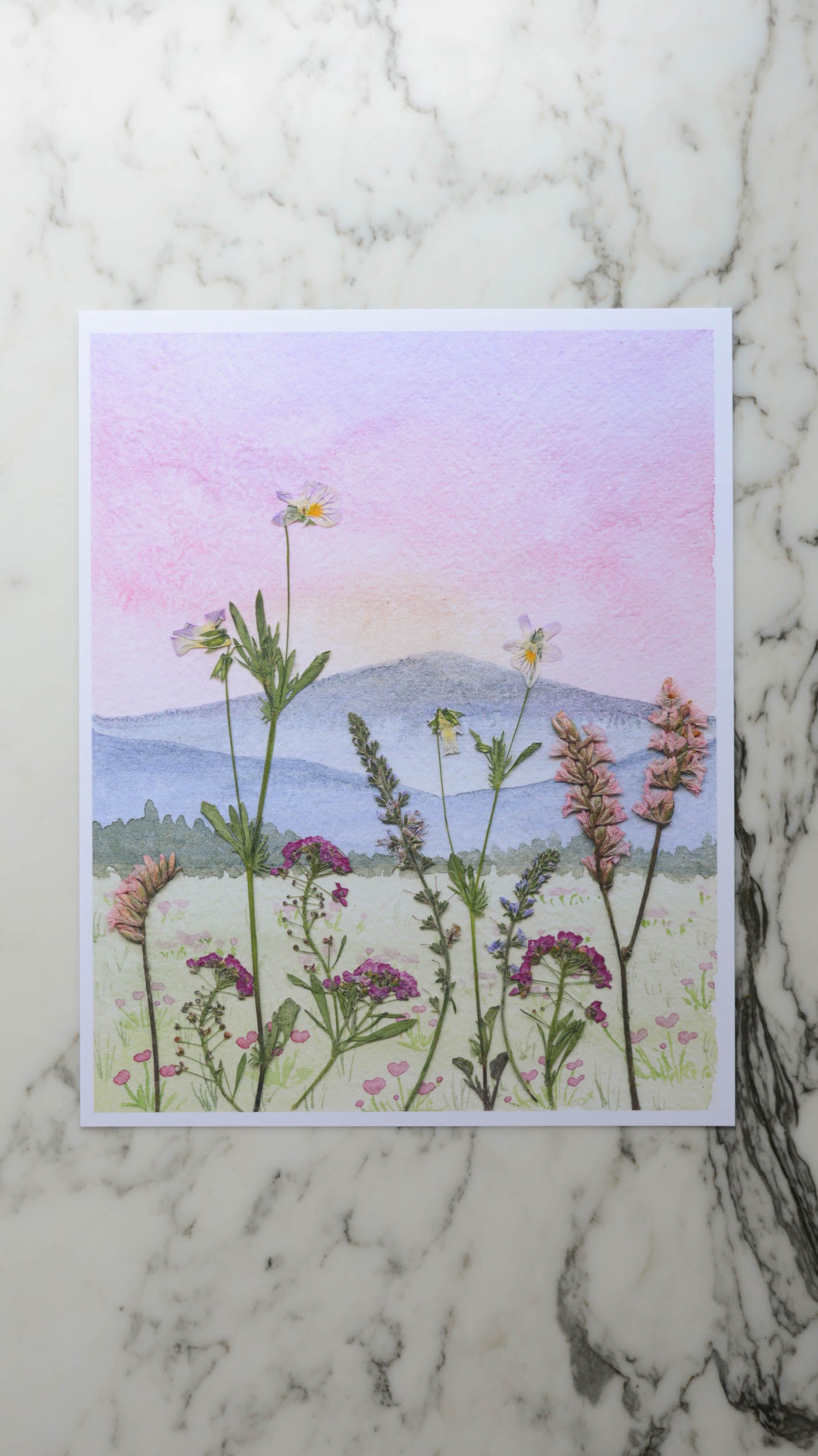 Painted Oasis - Watercolor Flowerscape Print artwork