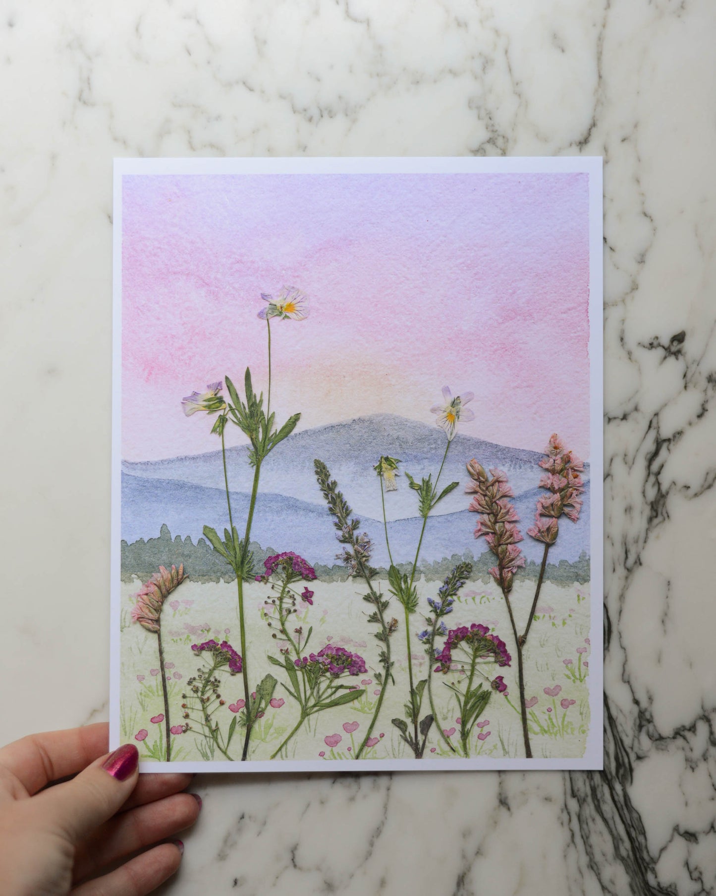 Painted Oasis - Watercolor Flowerscape Print artwork