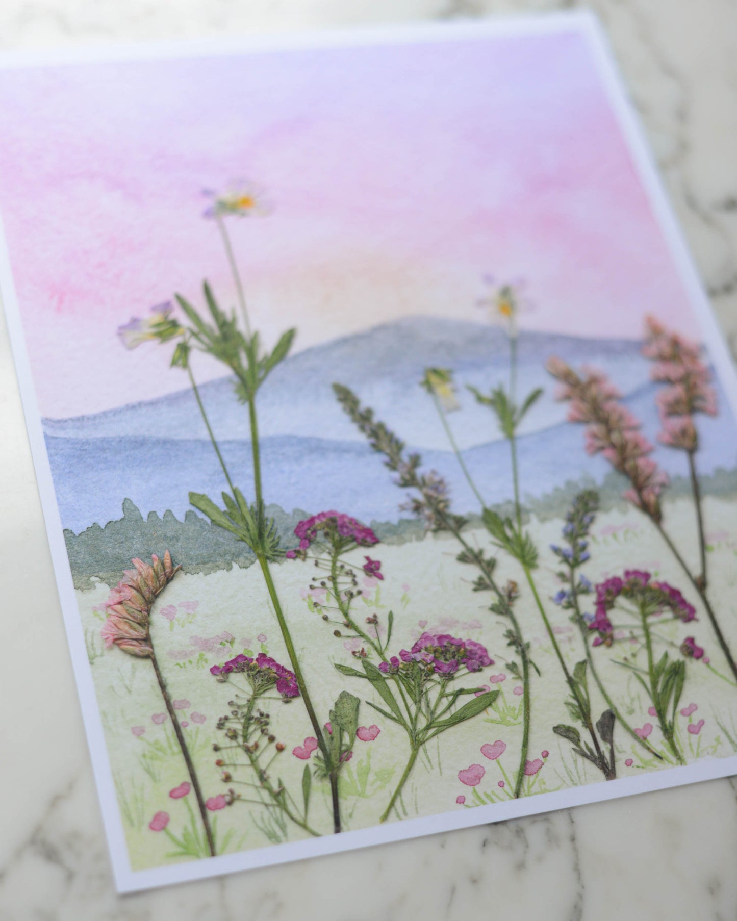 Painted Oasis - Watercolor Flowerscape Print artwork
