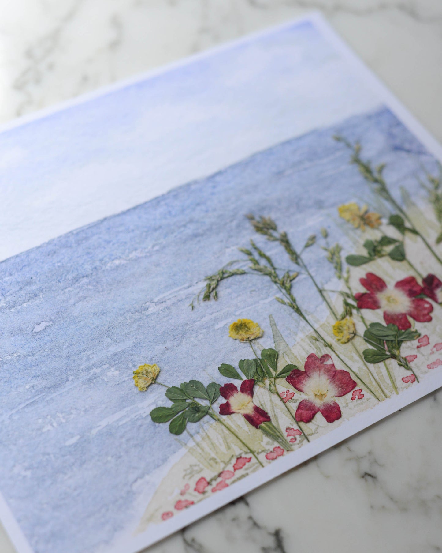 Dune Blooms - Watercolor Flowerscape Print artwork