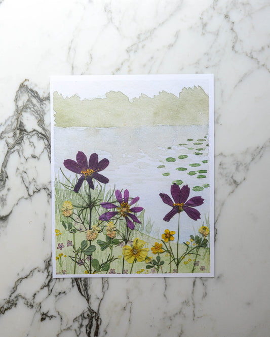 Pond Lilies - Watercolor Flowerscape Print artwork