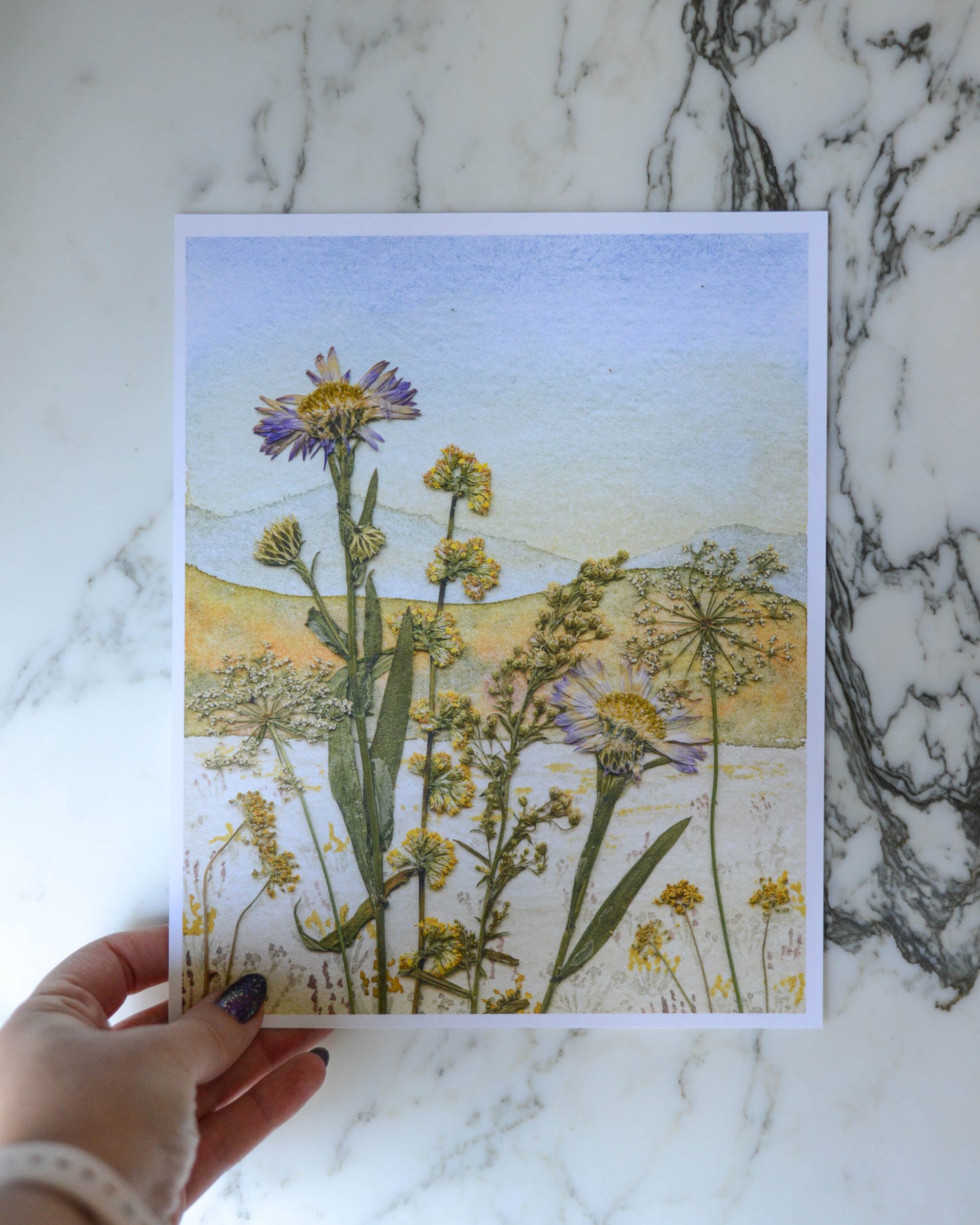 Autumn Wildflowers - Watercolor Flowerscape Print artwork