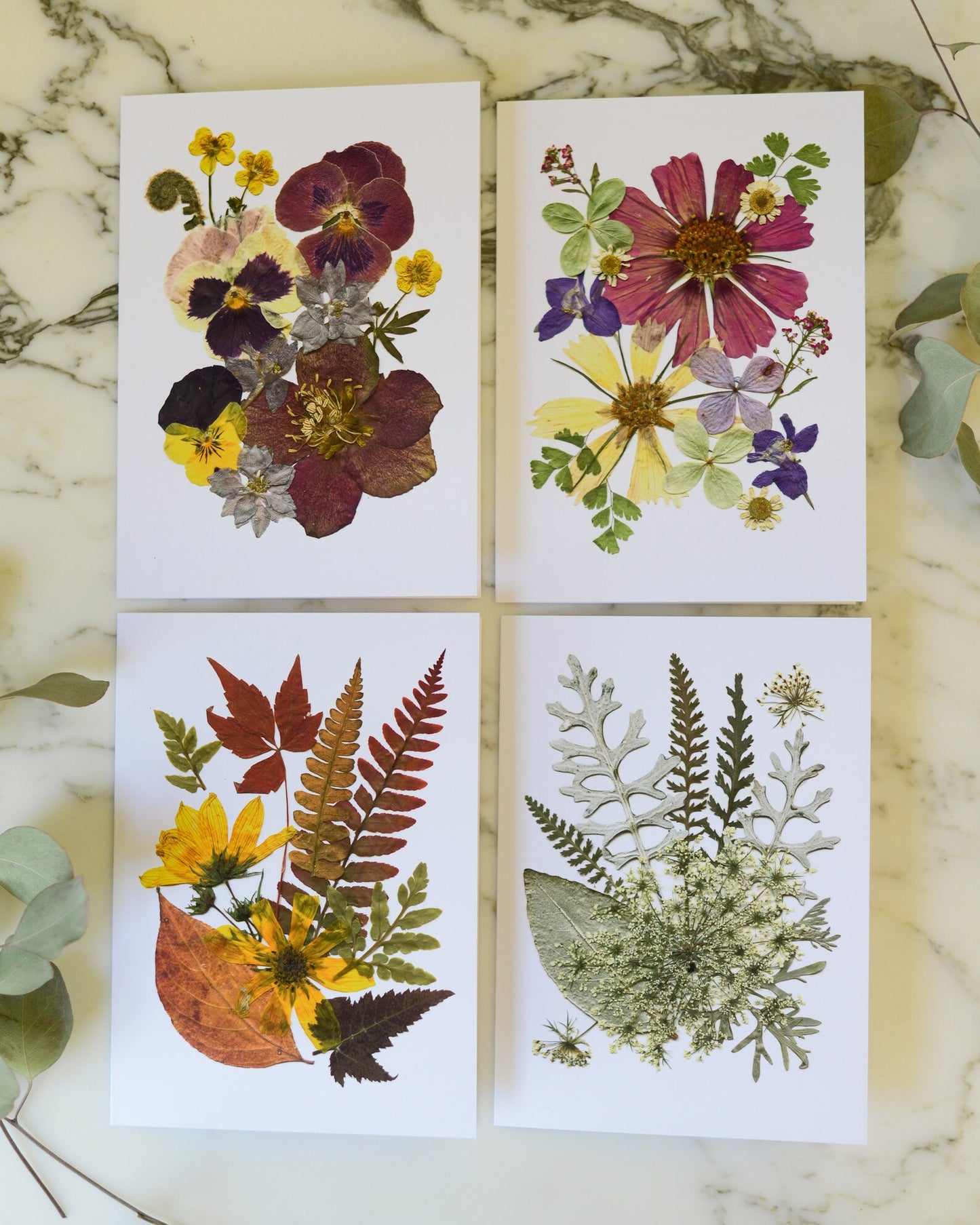 Four Seasons - Blank Greeting Cards, set of 4+ with envelopes