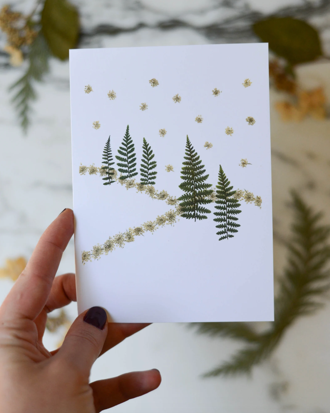 Snowy Hills, Individual Blank Holiday Greeting Card