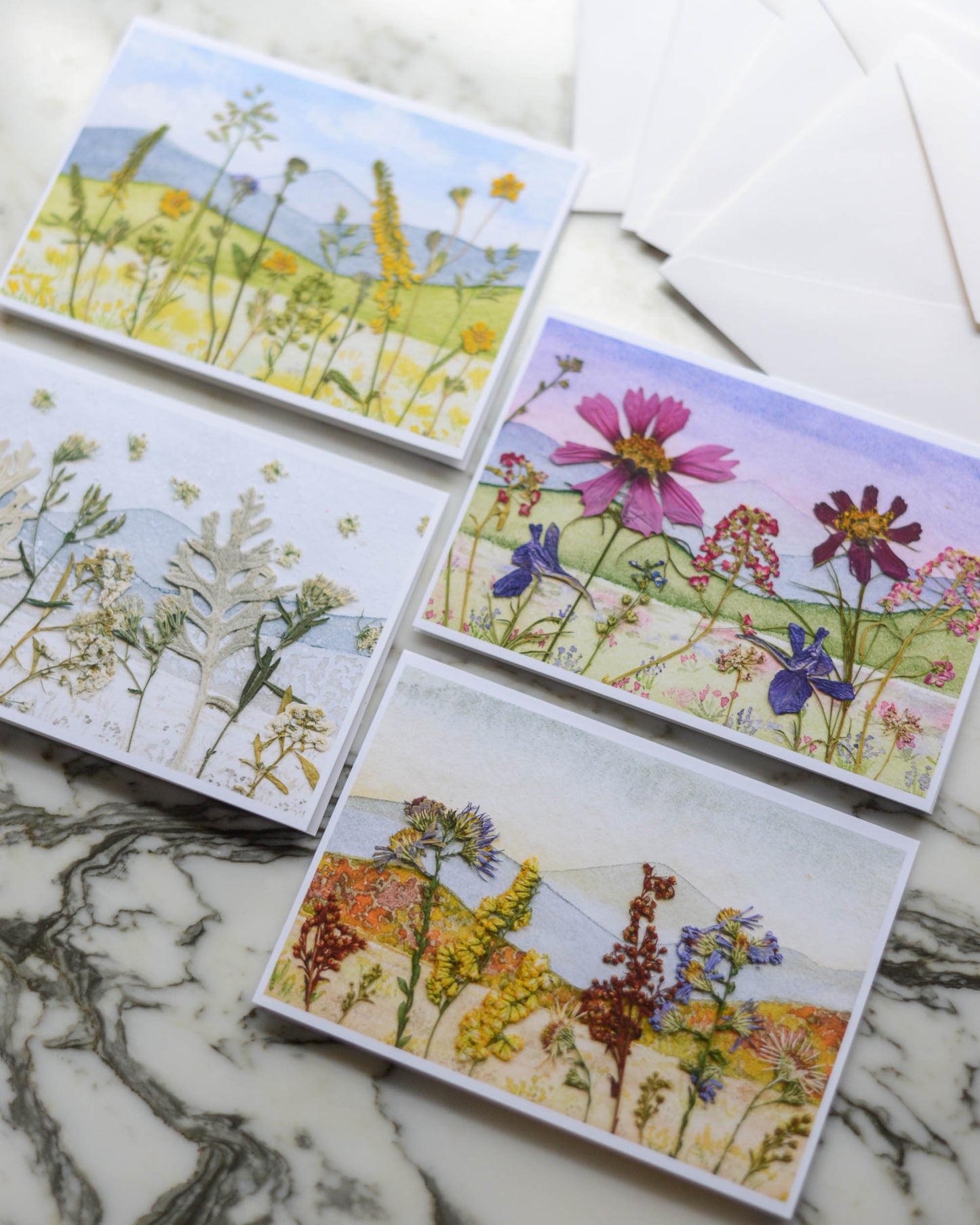 Four Seasons - Mountains | Set of Blank Miniature Cards