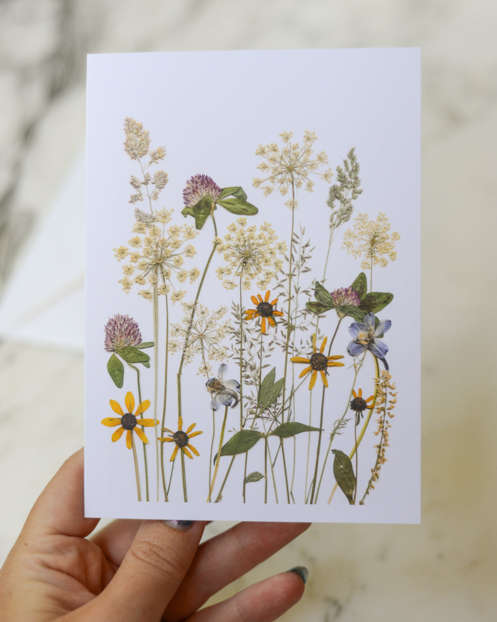 Whimsical Meadow, Individual Blank Greeting Card