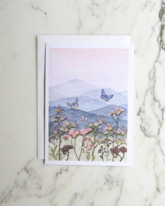 Butterfly Meadow, Individual Blank Greeting Card