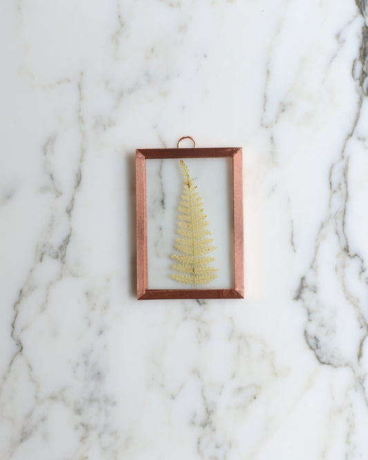 Golden Fern - Tiny Glass and Copper Wall Hanging