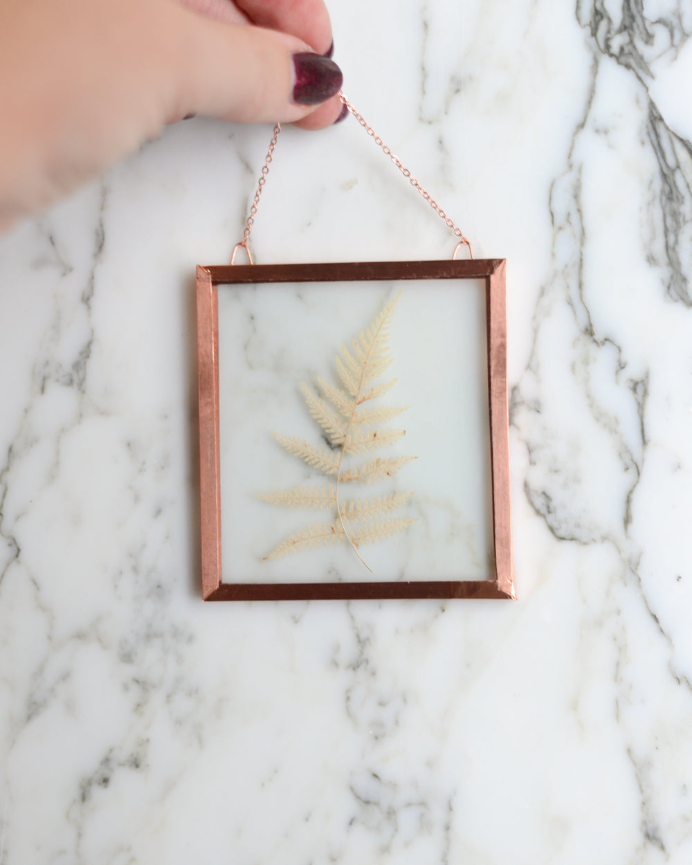 Golden Fern - Glass and Copper Wall Hanging