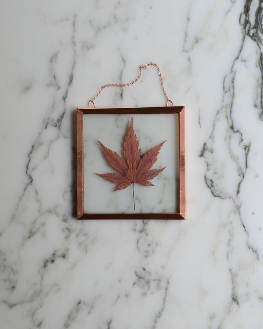 Red Maple - Glass and Copper Wall Hanging