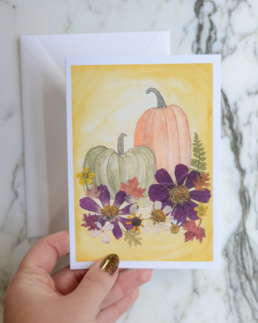 October, Individual Blank Greeting Card