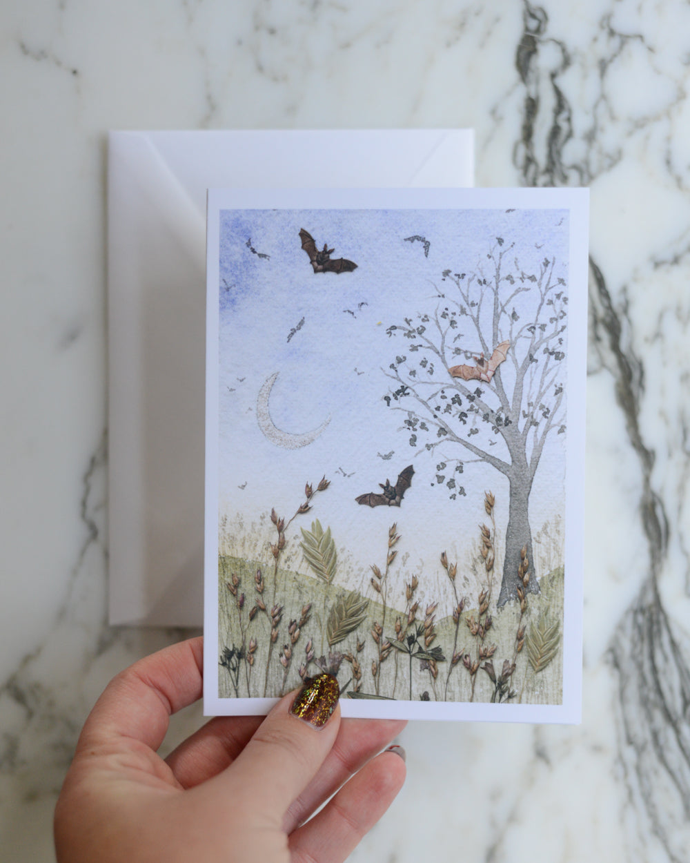 October, Individual Blank Greeting Card