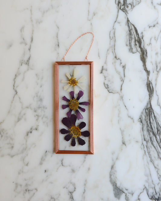 Cosmos Ombre - Narrow Glass and Copper Wall Hanging