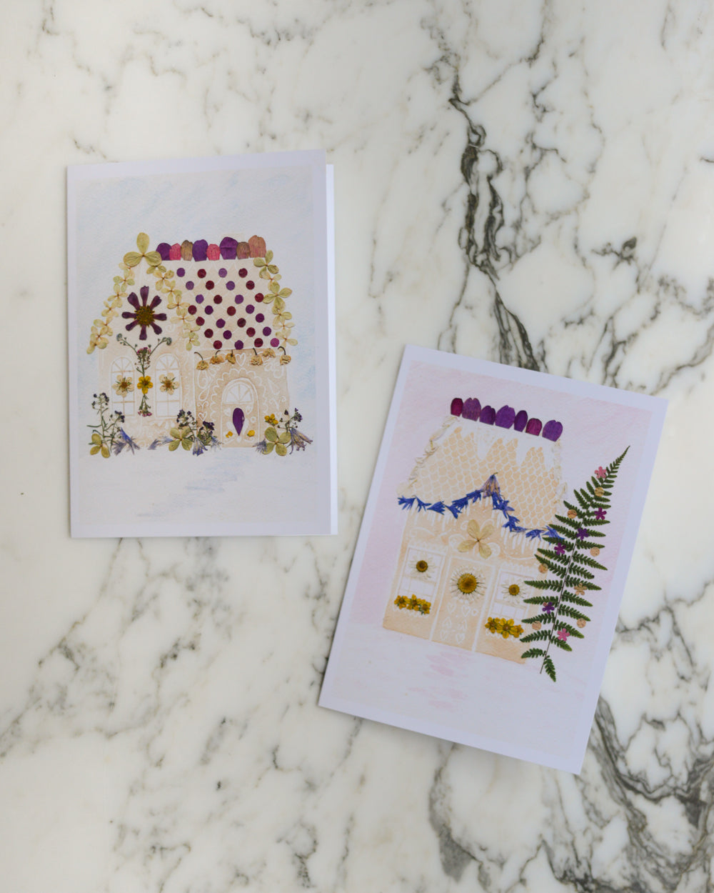 Flowers and Sugar, Set of Blank Holiday Greeting Cards 2024