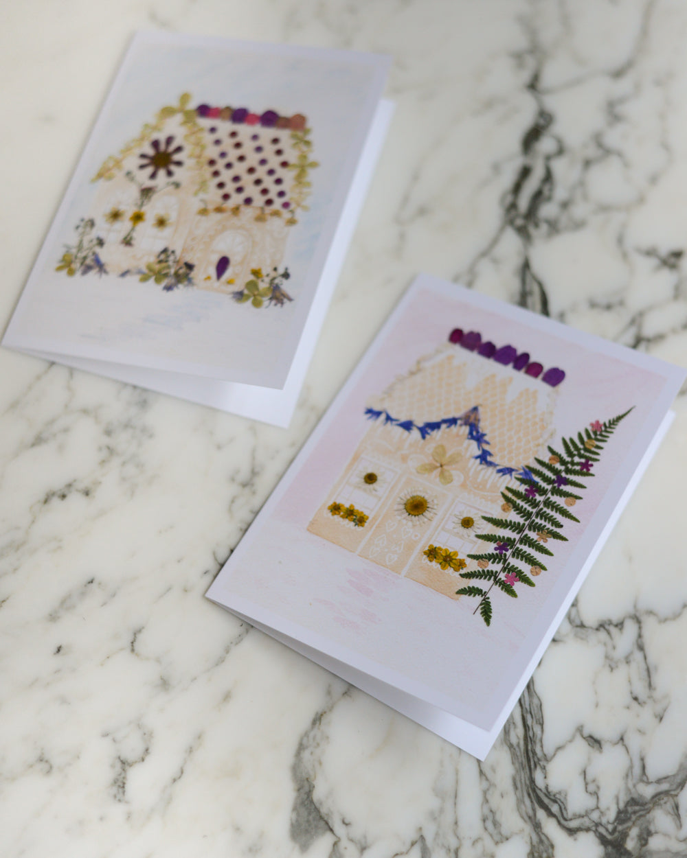 Flowers and Sugar, Set of Blank Holiday Greeting Cards 2024