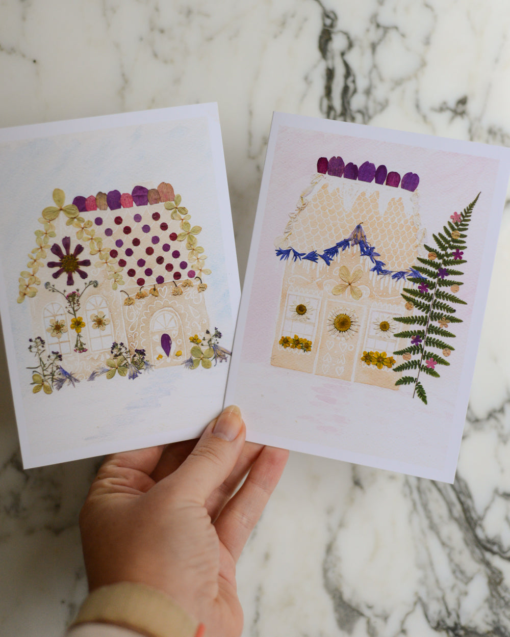 Flowers and Sugar, Set of Blank Holiday Greeting Cards 2024