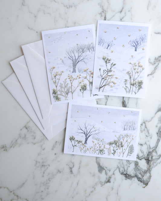 Snow Day, Set of Blank Holiday Greeting Cards