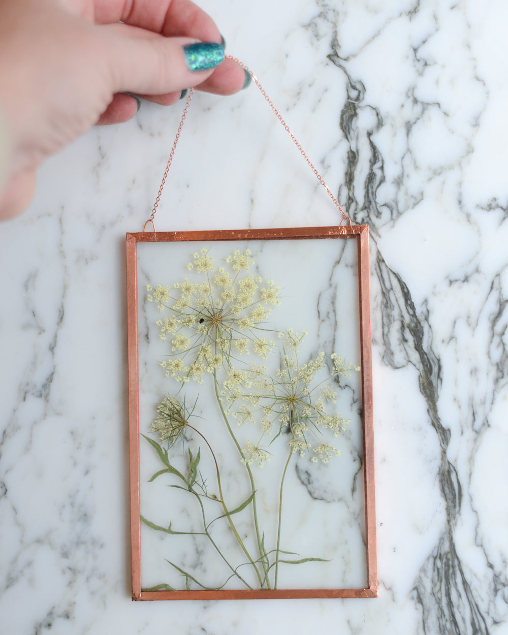 Queen Anne's Lace - Glass and Copper Wall Hanging