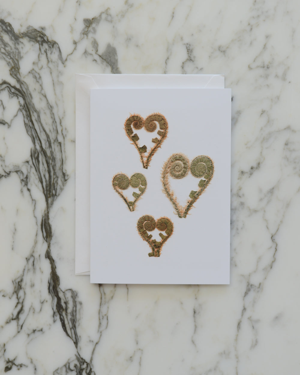 Botanical Hearts, Individual Blank Greeting Card