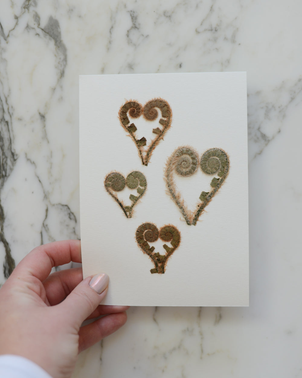 ORIGINAL Fiddlehead Hearts - Unframed 5x7"