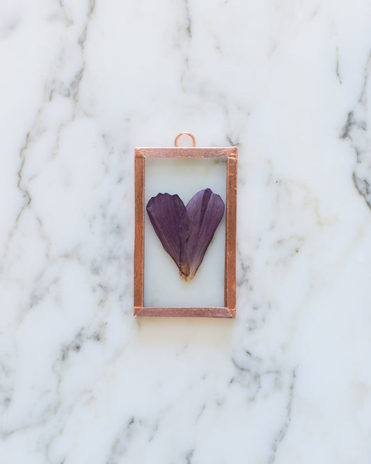 Cosmo Heart - Tiny Glass and Copper Wall Hanging