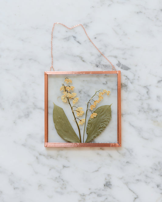 Lily of the Valley - Small Glass and Copper Wall Hanging