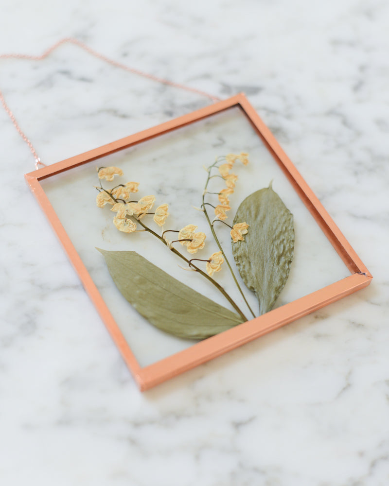 Lily of the Valley - Small Glass and Copper Wall Hanging