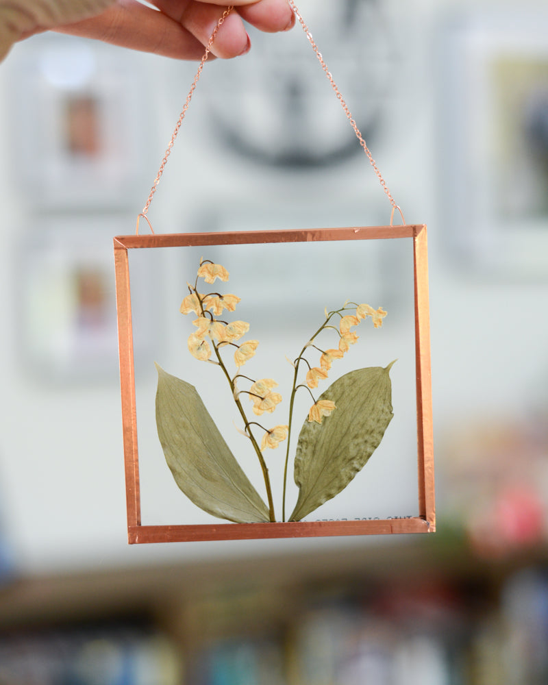 Lily of the Valley - Small Glass and Copper Wall Hanging
