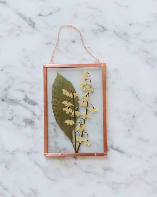 Lily of the Valley - Small Glass and Copper Wall Hanging