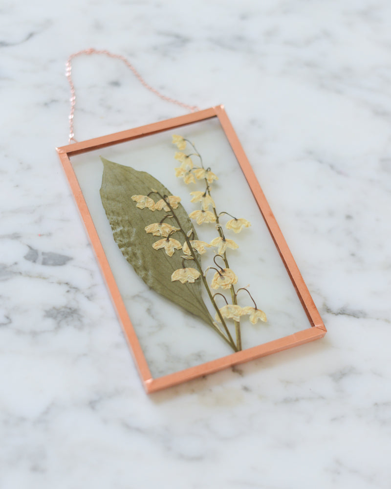 Lily of the Valley - Small Glass and Copper Wall Hanging