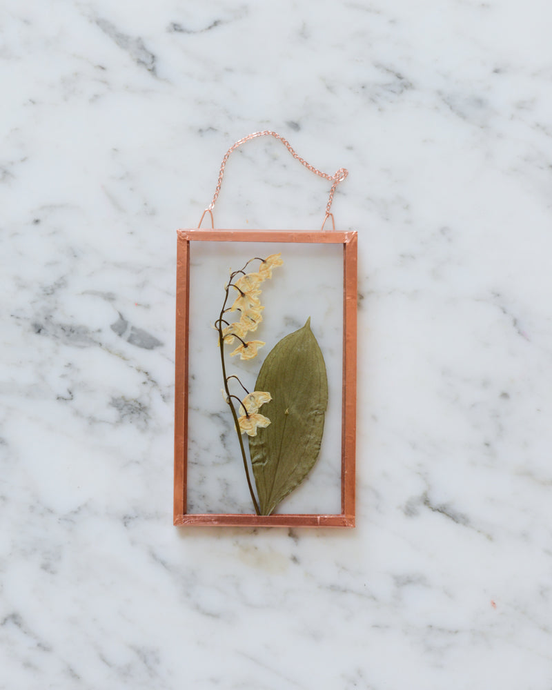 Lily of the Valley - Small Glass and Copper Wall Hanging