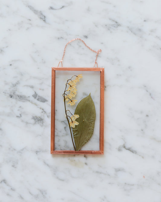 Lily of the Valley - Small Glass and Copper Wall Hanging