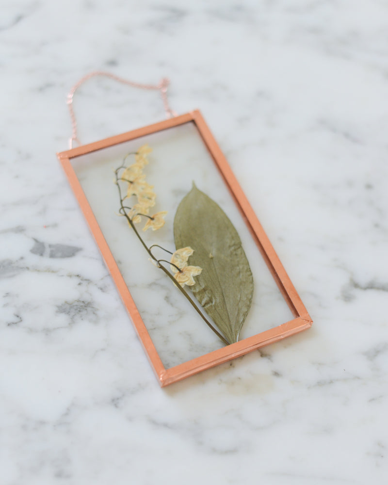 Lily of the Valley - Small Glass and Copper Wall Hanging