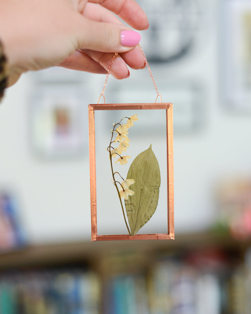 Lily of the Valley - Small Glass and Copper Wall Hanging