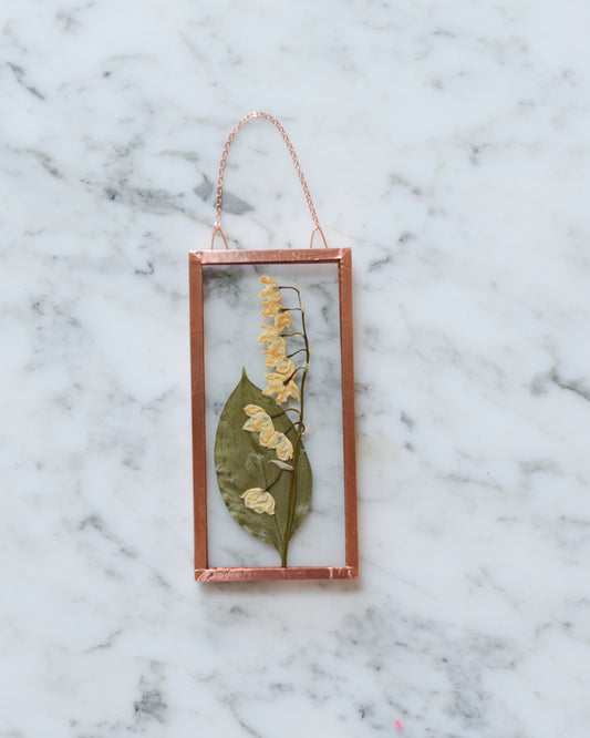 Lily of the Valley - Small Glass and Copper Wall Hanging