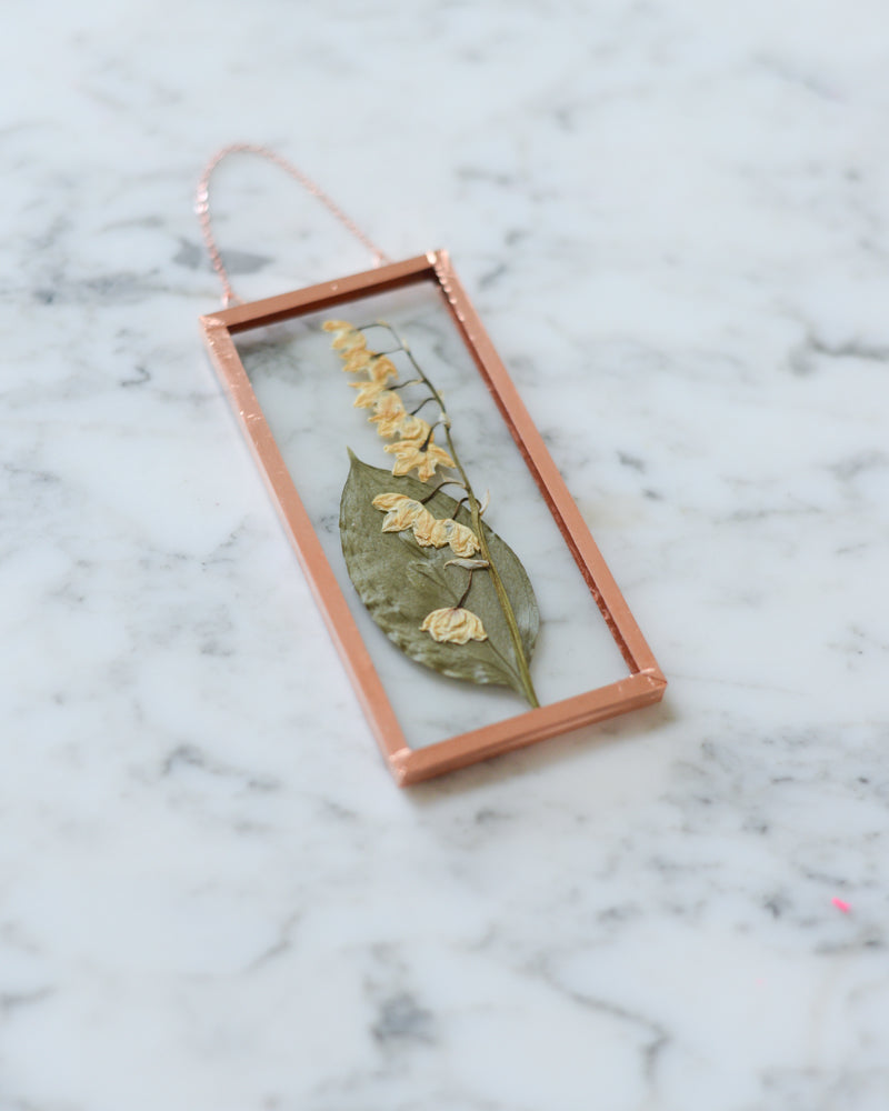 Lily of the Valley - Small Glass and Copper Wall Hanging