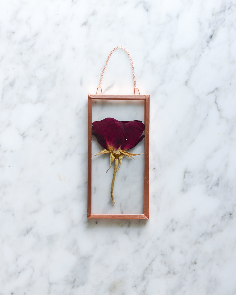 Rose - Small Glass and Copper Wall Hanging