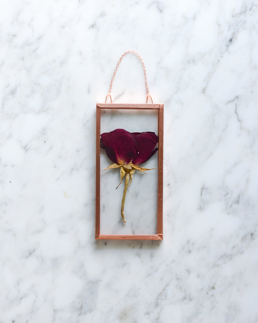 Rose - Small Glass and Copper Wall Hanging