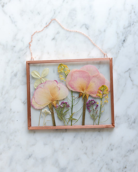 Rose Meadow - Glass and Copper Wall Hanging