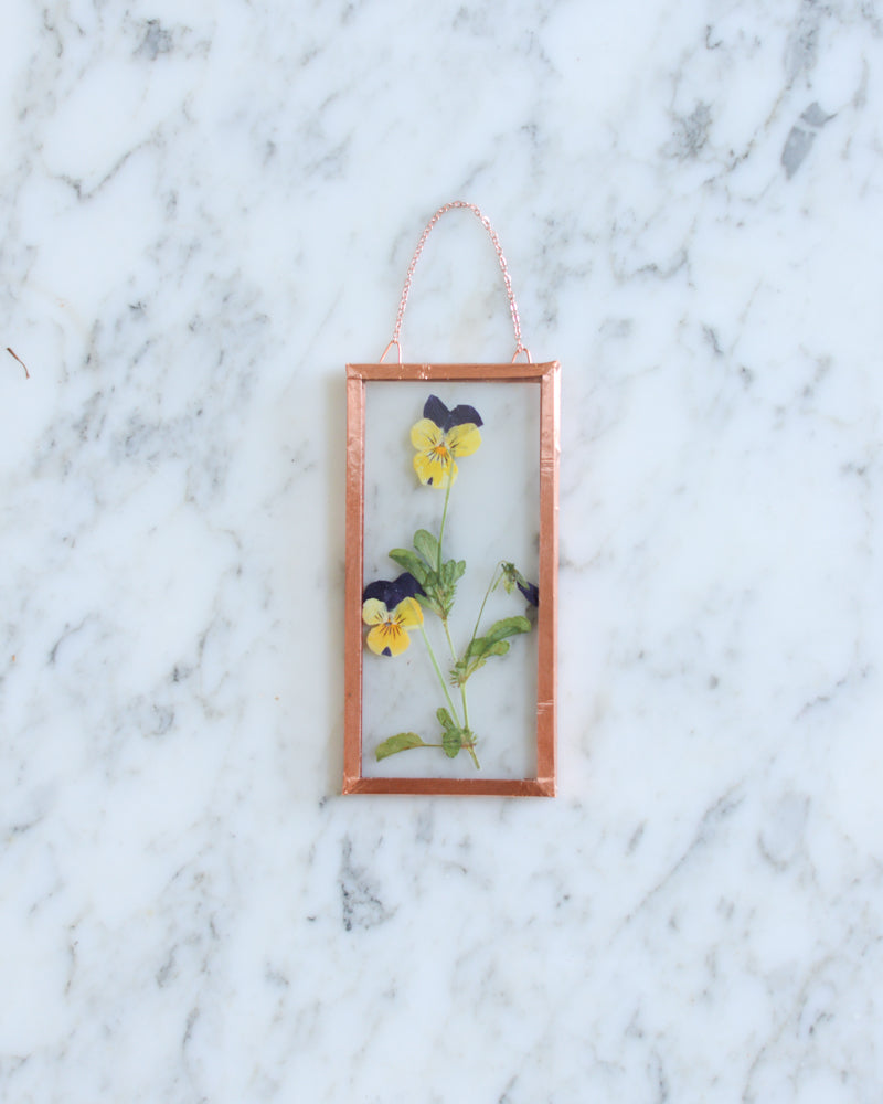 Viola - Small Glass and Copper Wall Hanging