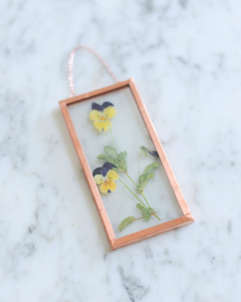 Viola - Small Glass and Copper Wall Hanging