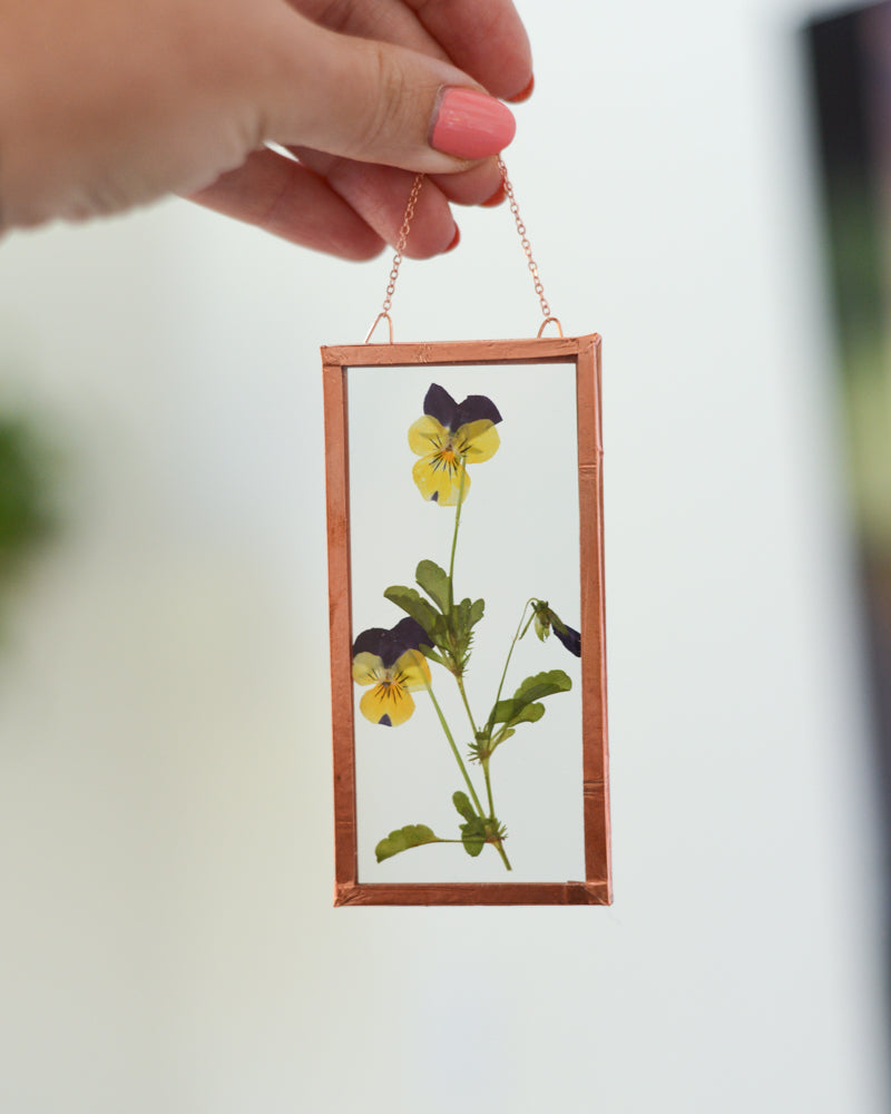 Viola - Small Glass and Copper Wall Hanging
