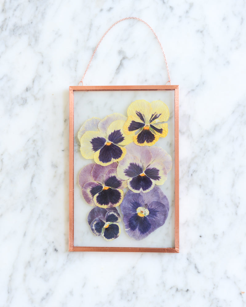 Purple Pansy Ombre - Glass and Copper Wall Hanging
