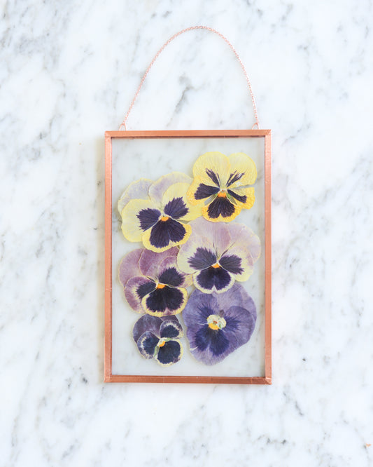 Purple Pansy Ombre - Glass and Copper Wall Hanging