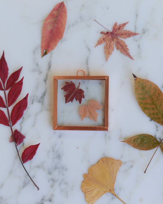 Mini Maple - Tiny Glass and Copper Wall Hanging
