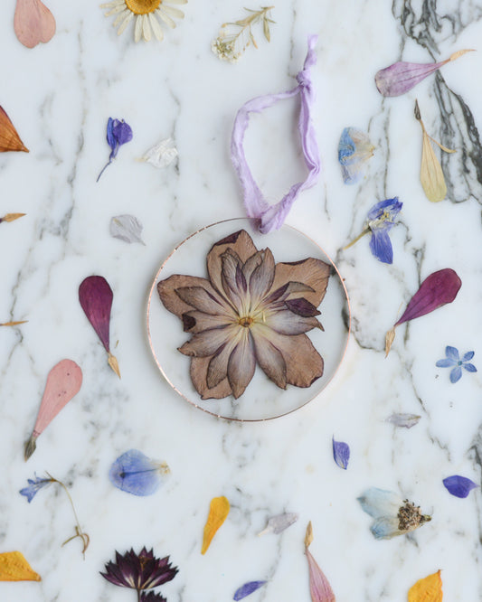 ACRYLIC Round Ornament - Hellebore