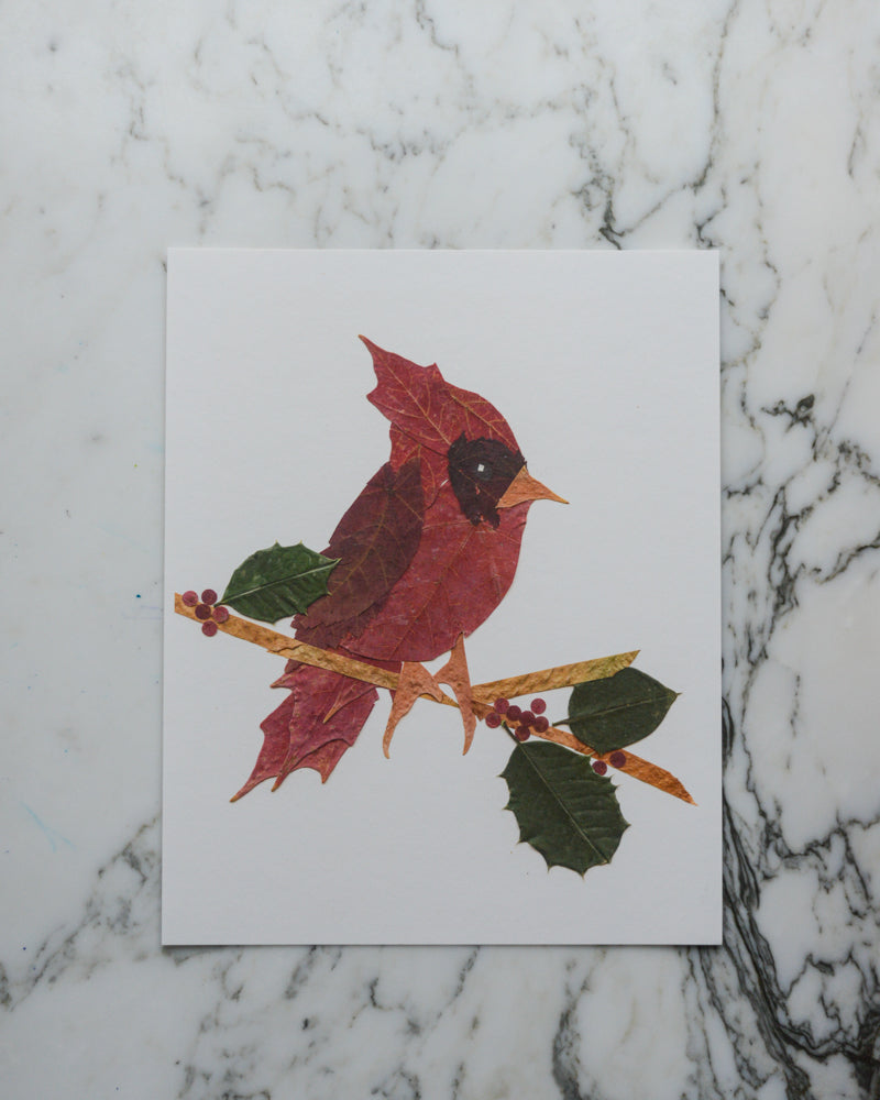 Snow Birds - Art Print of Pressed Flowers